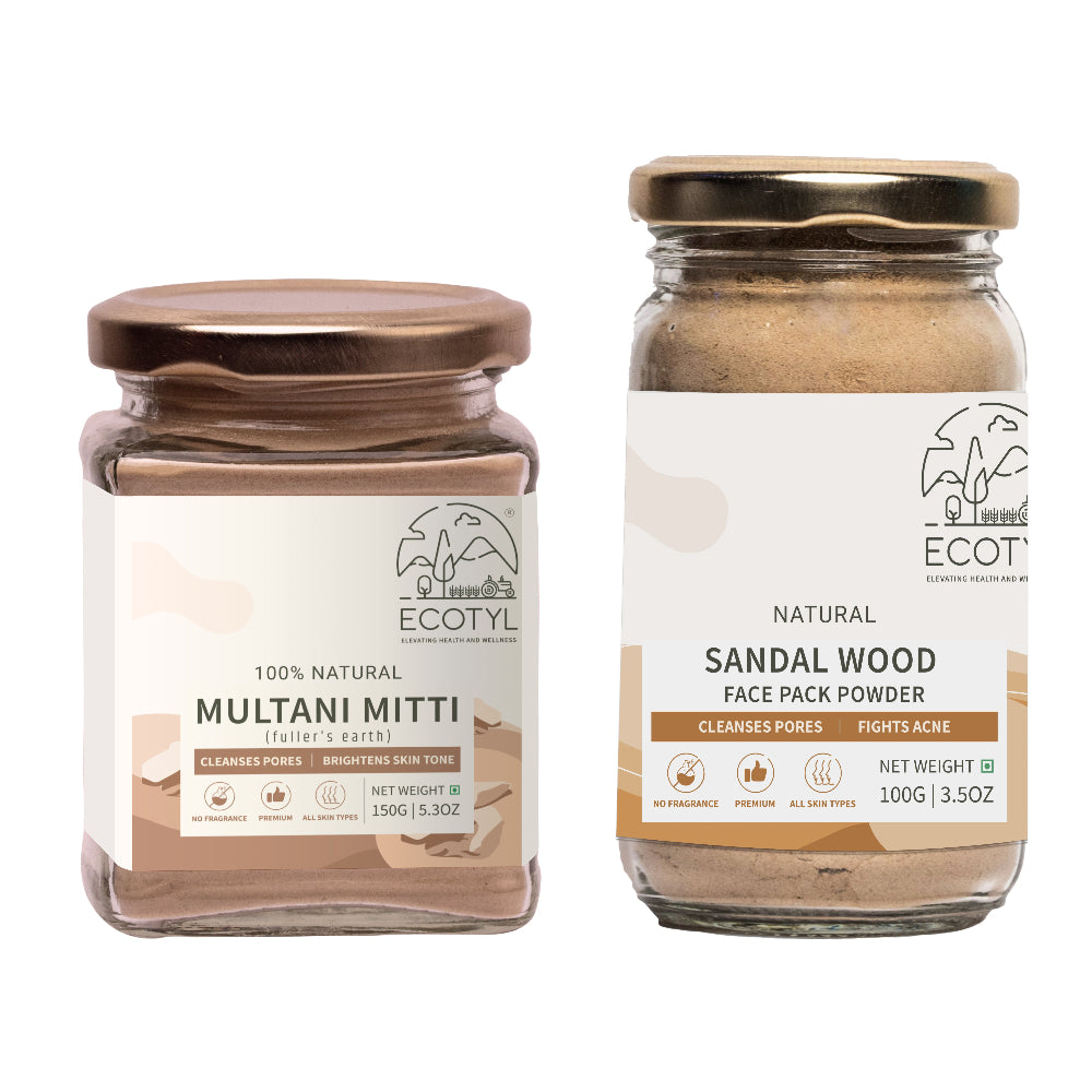 Ecotyl Face Pack Combo - Sandalwood Powder and Multani Mitti