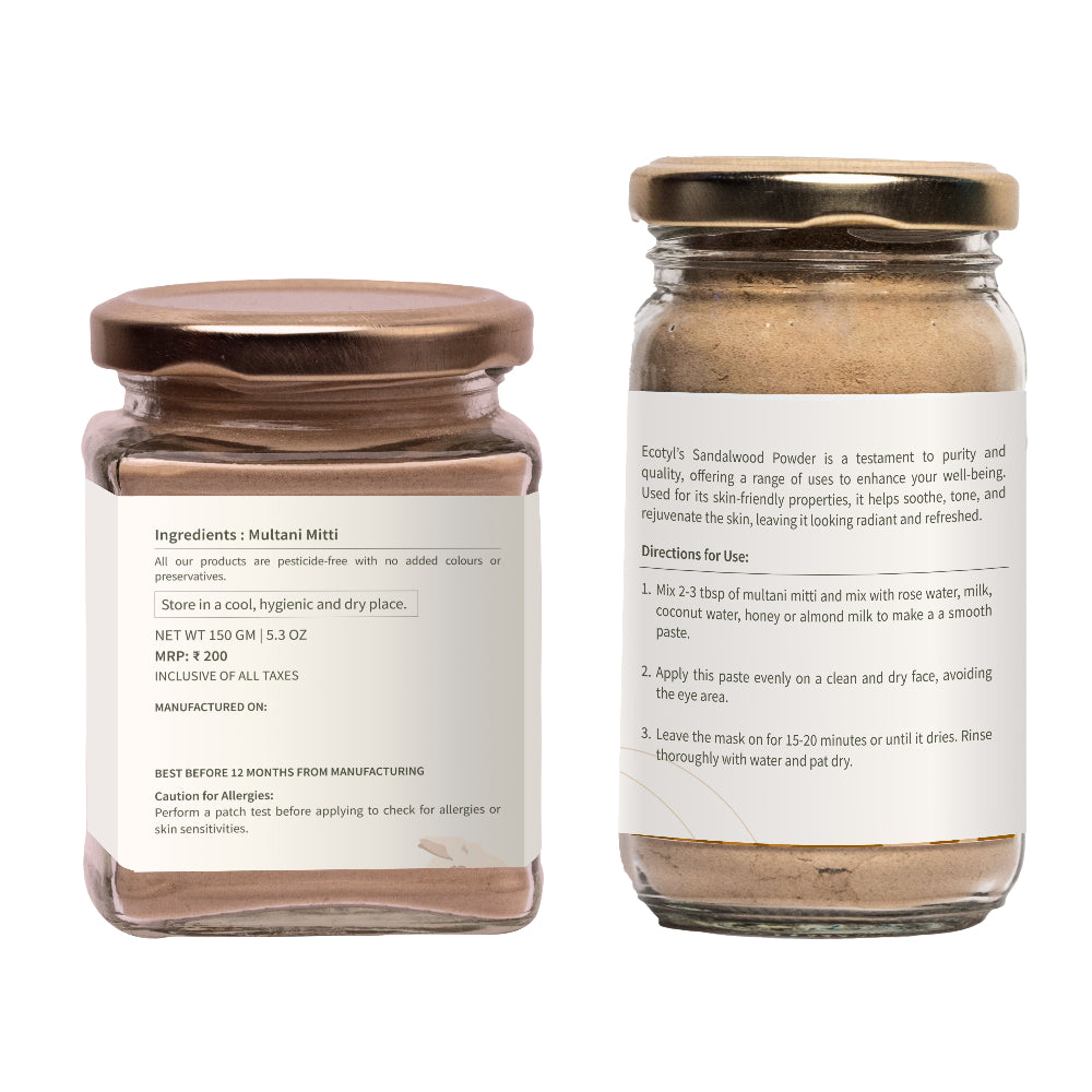 Ecotyl Face Pack Combo - Sandalwood Powder and Multani Mitti