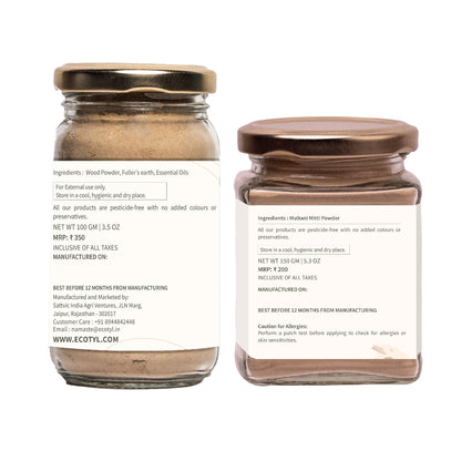 Ecotyl Face Pack Combo - Sandal Wood Face Pack Powder and Multani Mitti