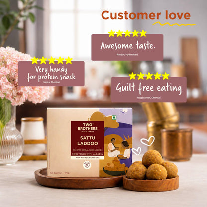 Two Brothers India Farms Sattu and Jaggery Laddu/Laddoo