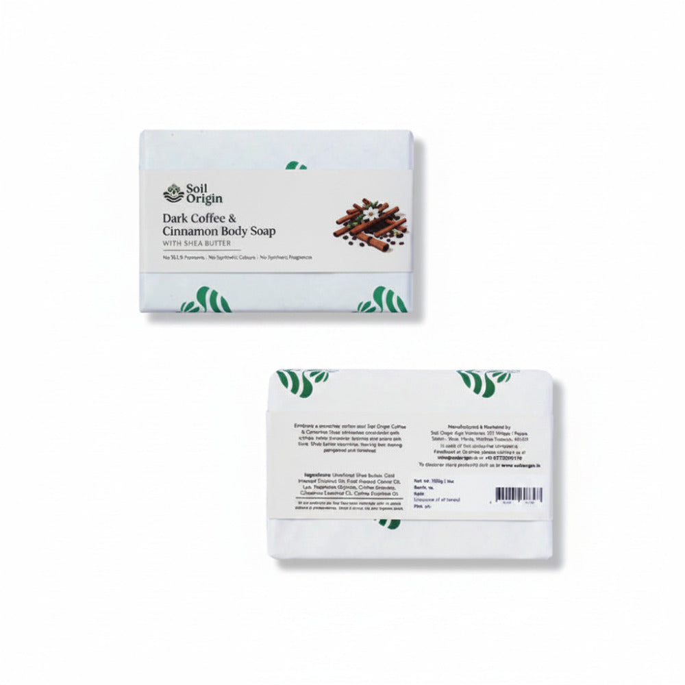 Soil Origin Handmade Body Soap Combo - Green French Clay, Charcoal Lemongrass, Coffee Cinnamon