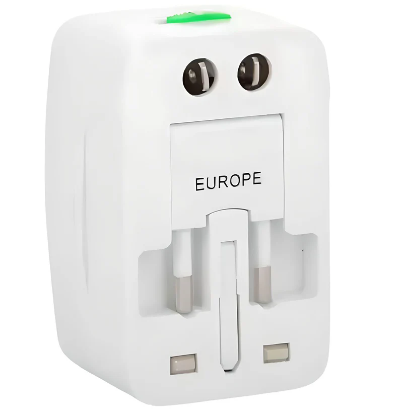 LA' FORTE Flixx Universal Travel Adapter with Dual USB Ports | Worldwide Compatibility & Surge Protection