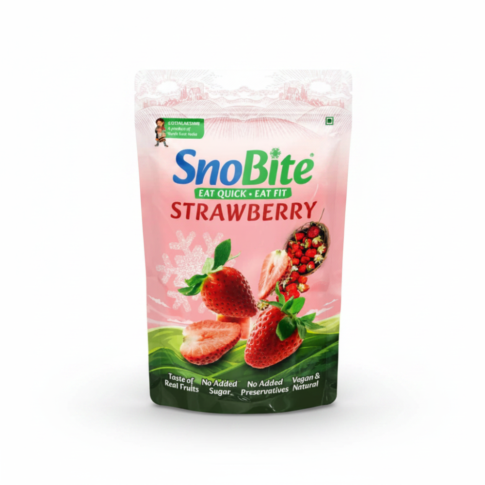 SnoBite Strawberry Stand-up Ziplock Pouch