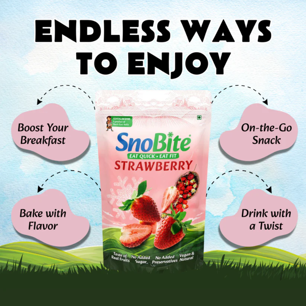 SnoBite Strawberry Stand-up Ziplock Pouch