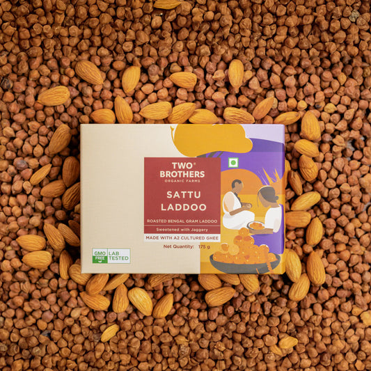 Two Brothers Organic Farms Sattu and Jaggery Laddu/Laddoo 350 Gms