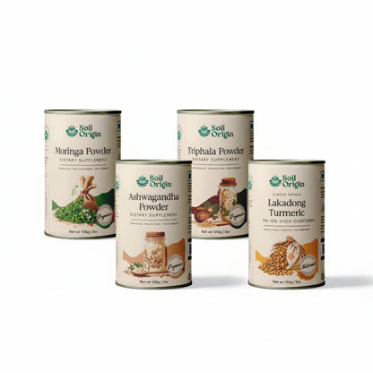 Soil Origin Superfood Wellness Pack - Moringa, Triphala, Ashwagandha & Lakadong Turmeric