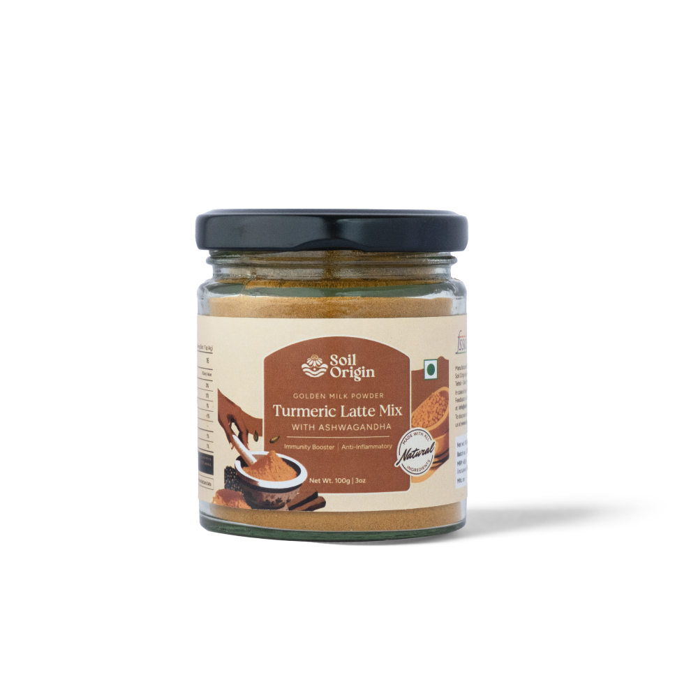 Soil Origin Turmeric Latte Mix With Ashwagandha (Goldern Milk Powder)