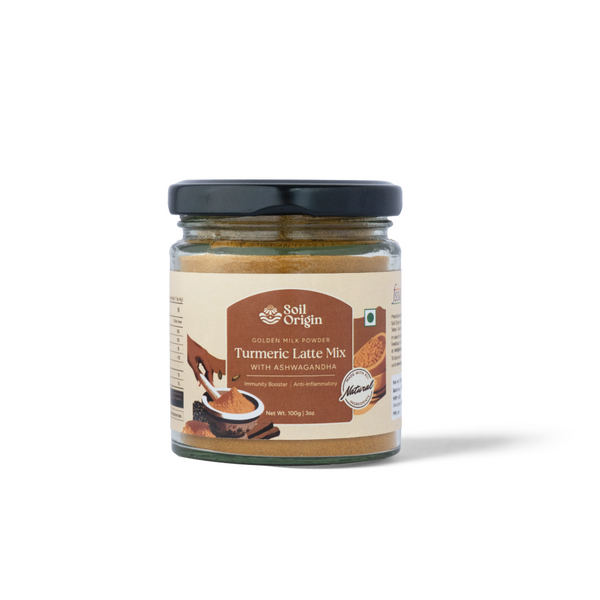Soil Origin Turmeric Latte Mix With Ashwagandha (Goldern Milk Powder)