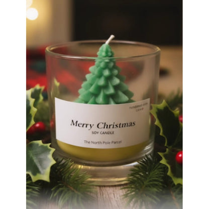 The North Pole Parcel Twilight Pine Candles in a Glass