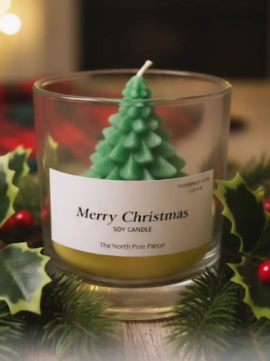 The North Pole Parcel- Twilight Pine Candles in a Glass
