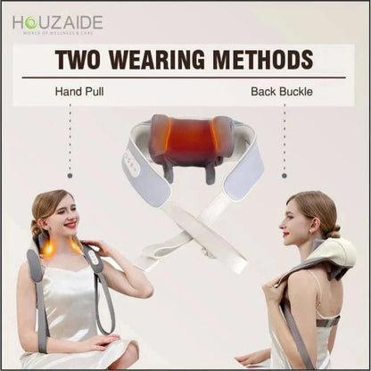 Houzaide Electric Neck Massager for Neck & Shoulder Pain relief, Cervical Pain Relief Massager With 5D kneading Human Hand Like Massage and Heat Therapy