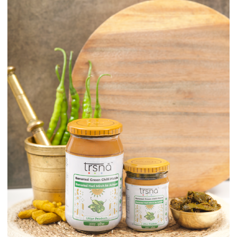 Trsna Banarasi Green Chilli Pickle - 350gms
