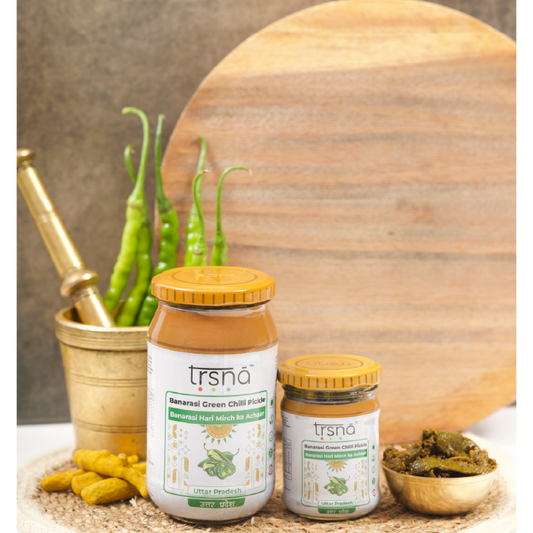 Trsna Banarasi Green Chilli Pickle - 350gms