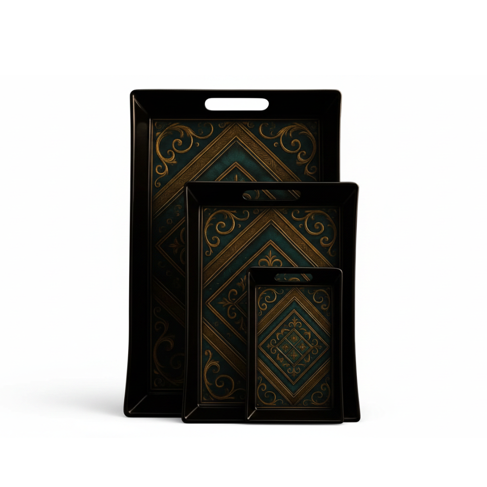 Comfy Homes Durable Multi-Use Premium Printed Rectangular Melamine Serve Ware