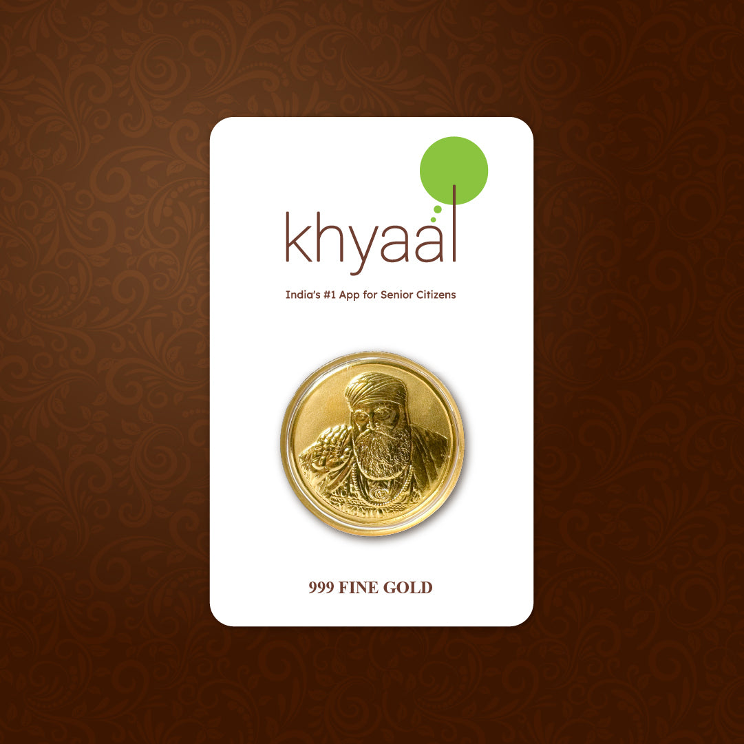 Khyaal Divine Collection- 0.5 gms 24KT Gold Lord Guru Nanak Ji Coin