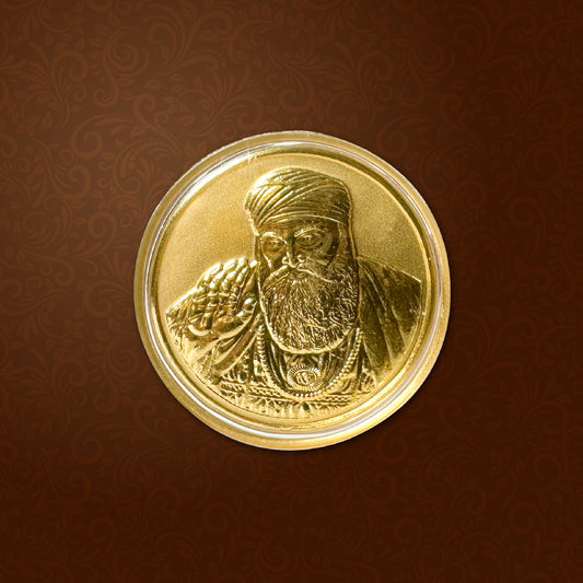 Khyaal Divine Collection- 0.5 gms 24KT Gold Lord Guru Nanak Ji Foil Coin