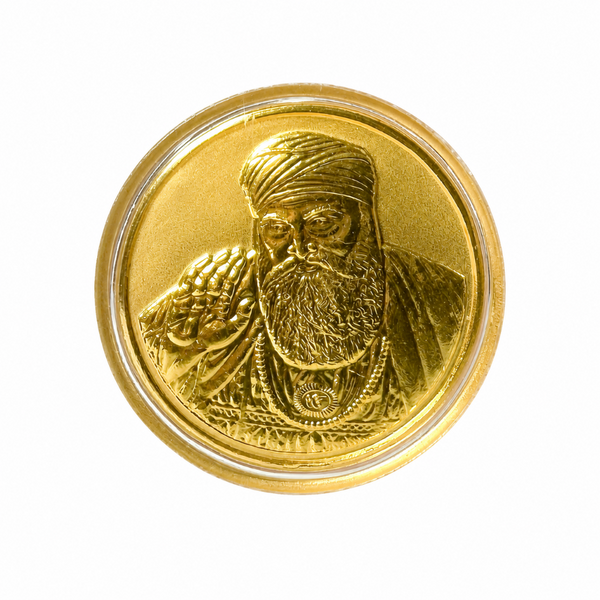 Khyaal Divine Collection- 0.5 gms 24KT Gold Lord Guru Nanak Ji Foil Coin