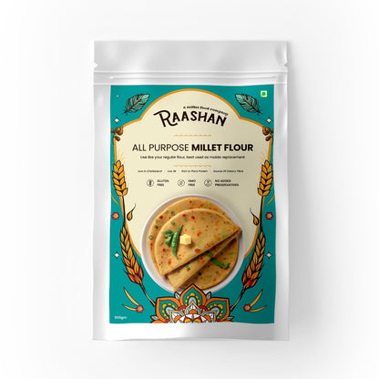 Raashan Pure Millet Flour | 100% Gluten free | Maida Replacement