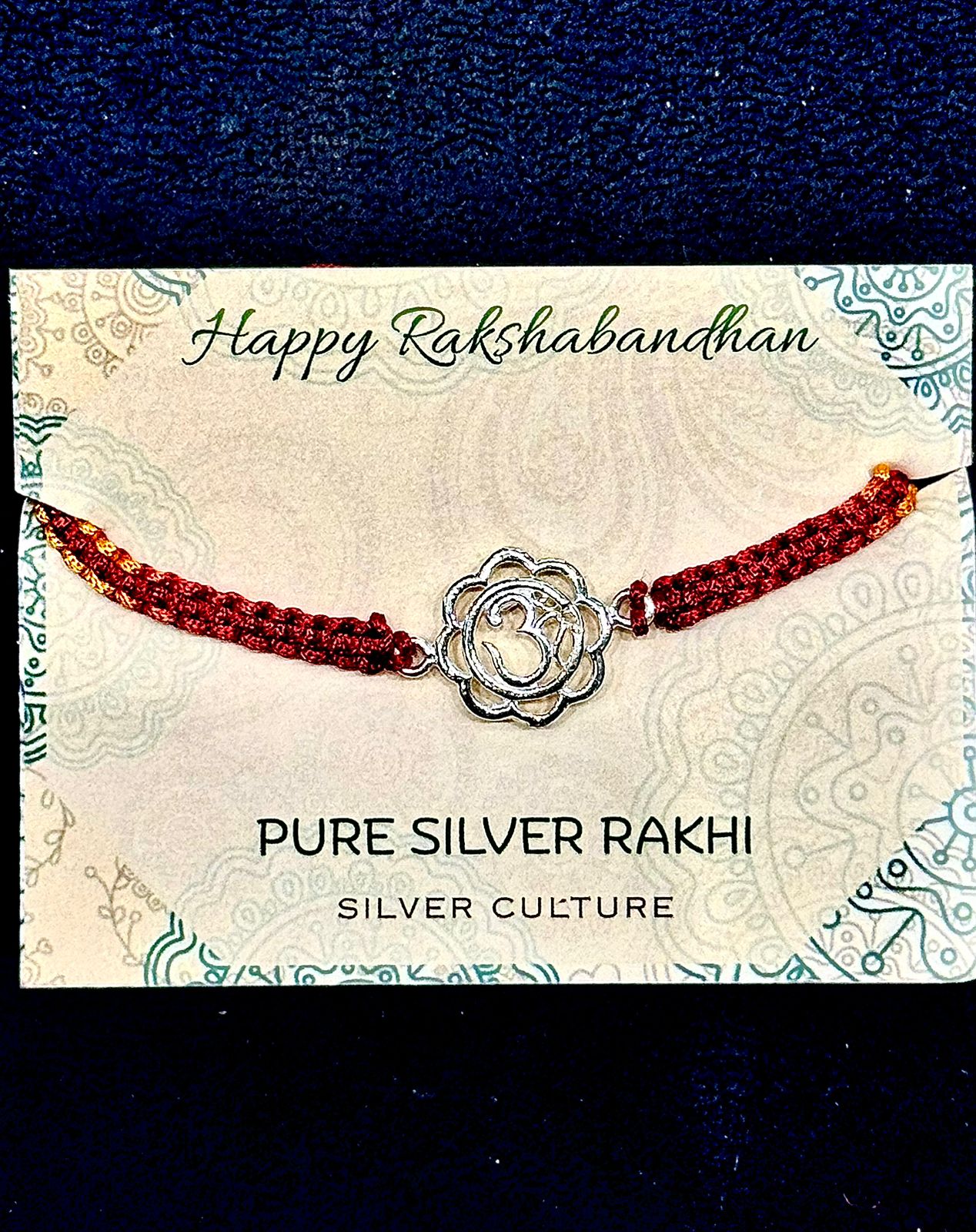 Om Pure Silver Rakhi – A Blessing of Peace & Protection