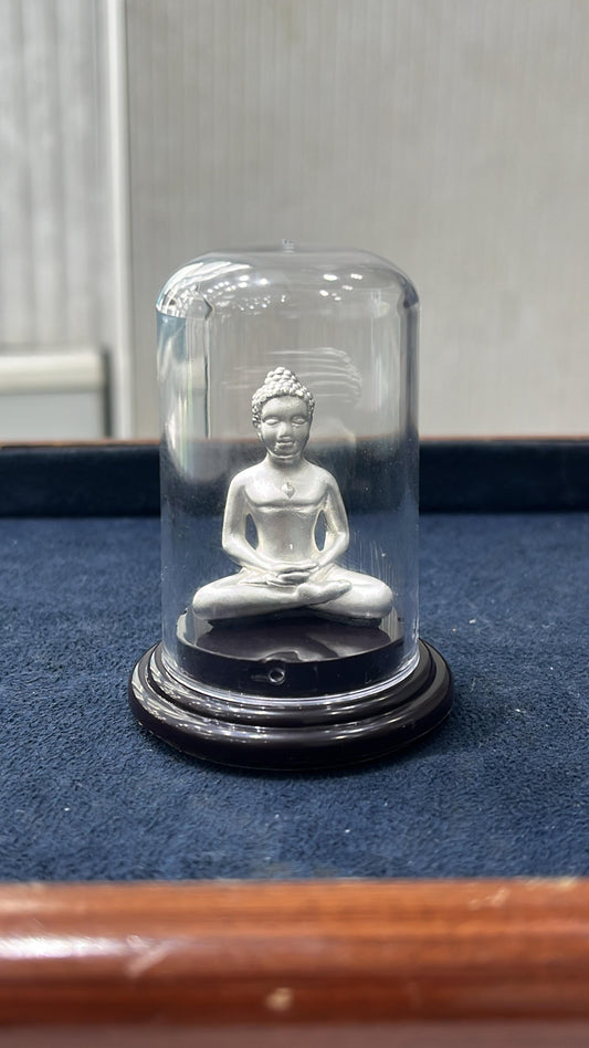 999 Pure Silver Lord Mahavir  Idol – Glass Dome Display