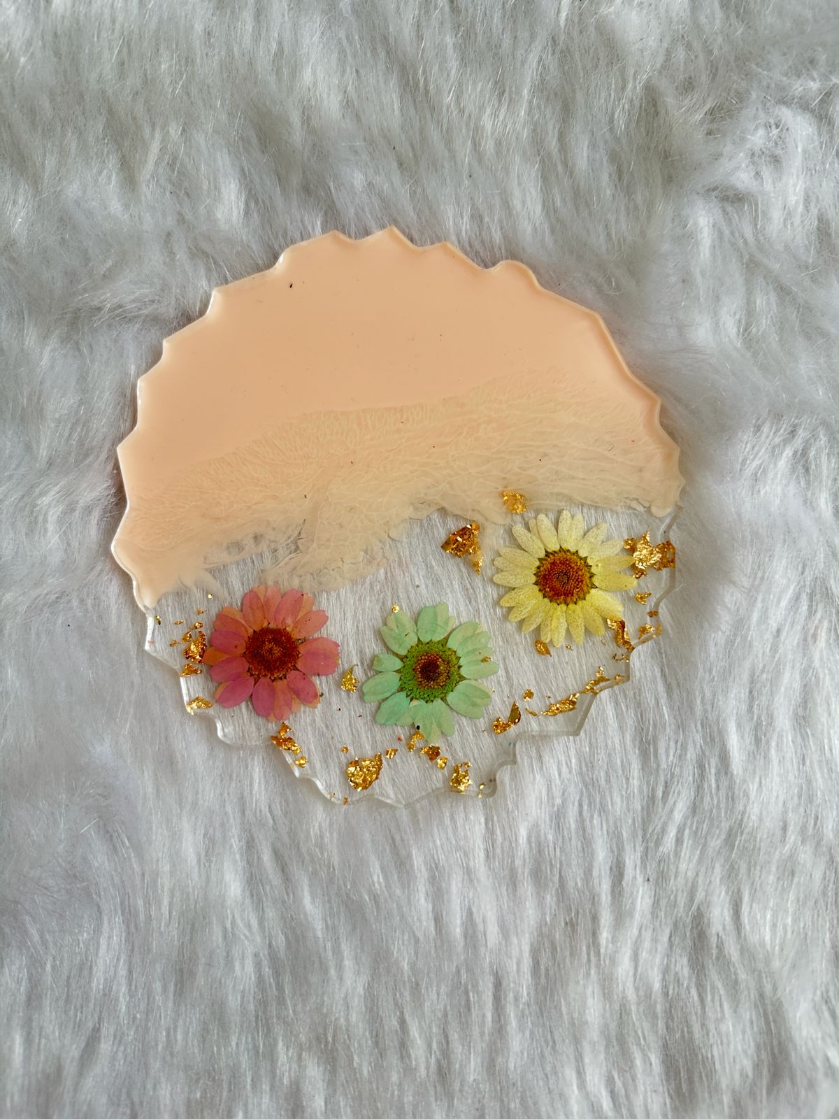 Peach Floral Festive Plate/Platter