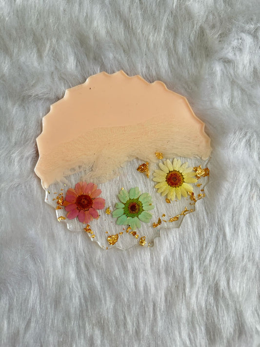 Peach Floral Festive Plate/Platter