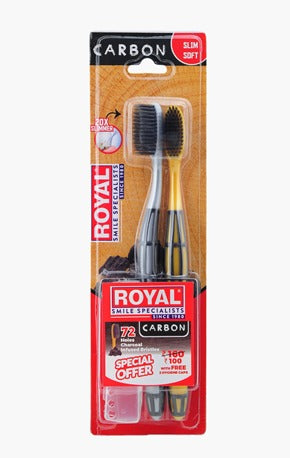 Royal Charcoal Twin Pack with Hygiene Caps (Random Colors)