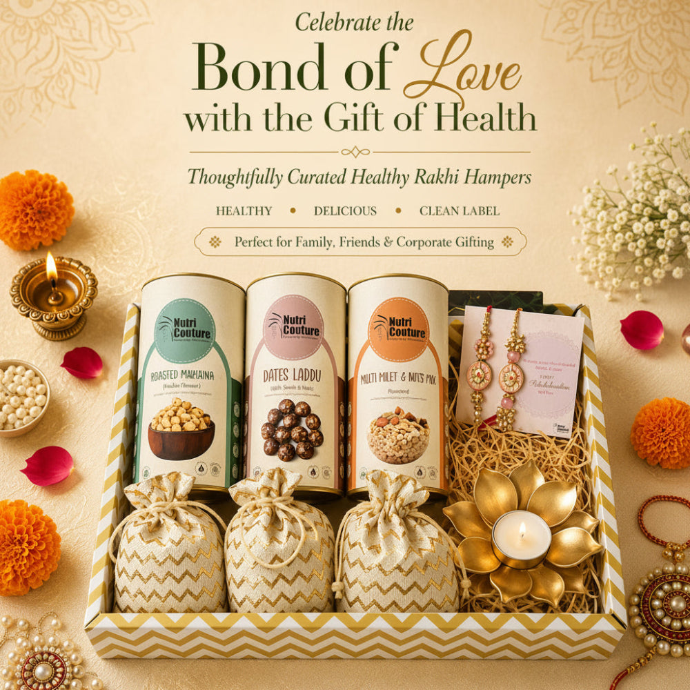 Nutri Couture Rakhi Hamper Box Kuch Meetha Kuch Namkeen Premium Hamper- NCR26.8