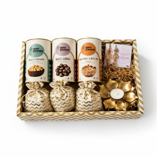 Nutri Couture Rakhi Hamper Box Kuch Meetha Kuch Namkeen Premium Hamper- NCR26.8
