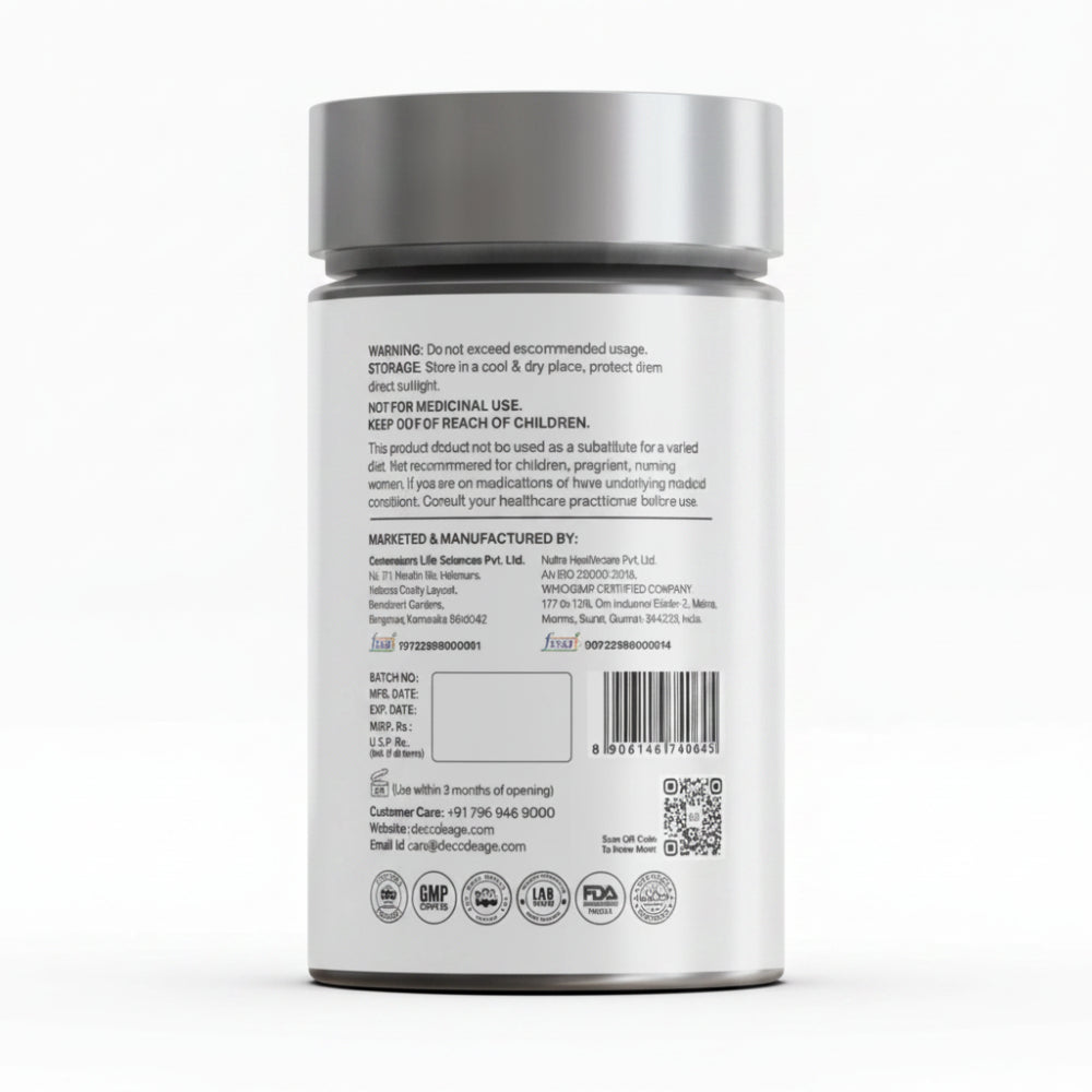 Decode Age Liposomal NMN Supplement | 99.9% Pure Beta NMN | NAD+ Booster for Energy, Metabolism, Cellular Repair & Brain Health | High Bioavailability| 500mg, 30 Capsules, Vegan