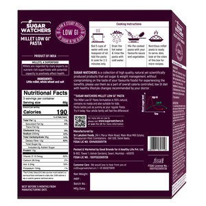 Sugar Watchers Low GI Millet Pasta, Macaroni, No Maida, Diabetic Friendly