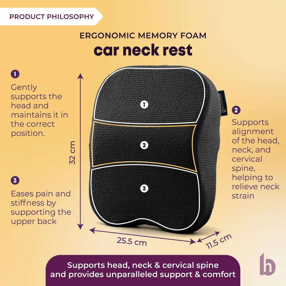 Betterhood Car Seat Cushion 3 in 1 Combo – Backrest, Headrest and Seat