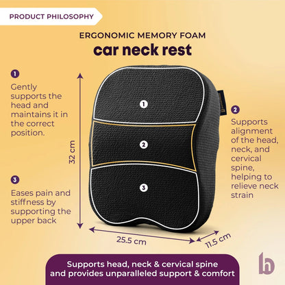 Betterhood Car Seat Cushion 3 in 1 Combo – Backrest, Headrest and Seat