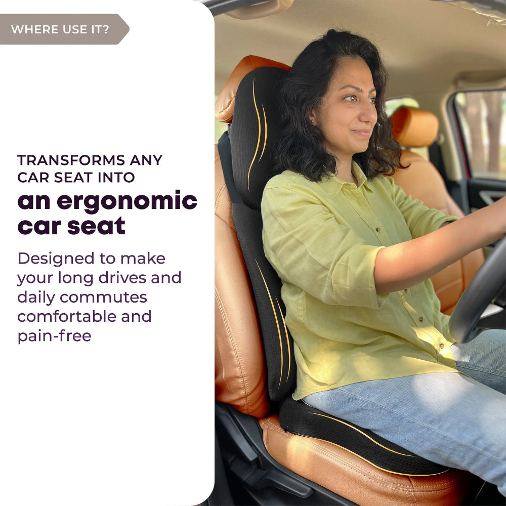 Betterhood Car Seat Cushion 3 in 1 Combo – Backrest, Headrest and Seat