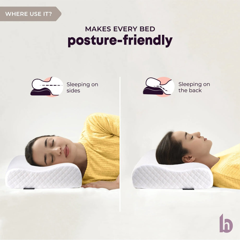 Betterhood Cervical Pillow for Posture, Ergonomic Memory Foam Dual Height Design
