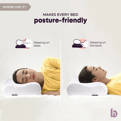 Betterhood Cervical Pillow for Posture, Ergonomic Memory Foam Dual Height Design