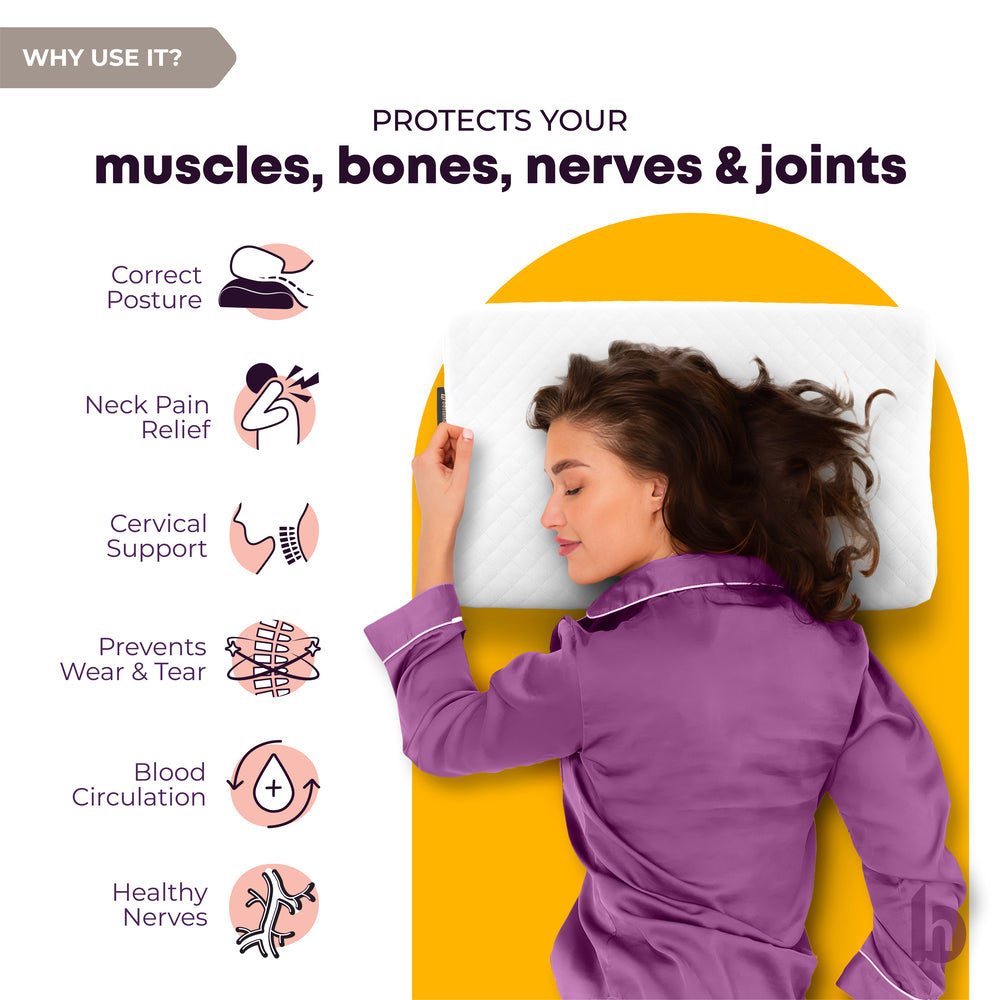 Betterhood Contour Memory Foam Pillow for Ergonomic Neck Support