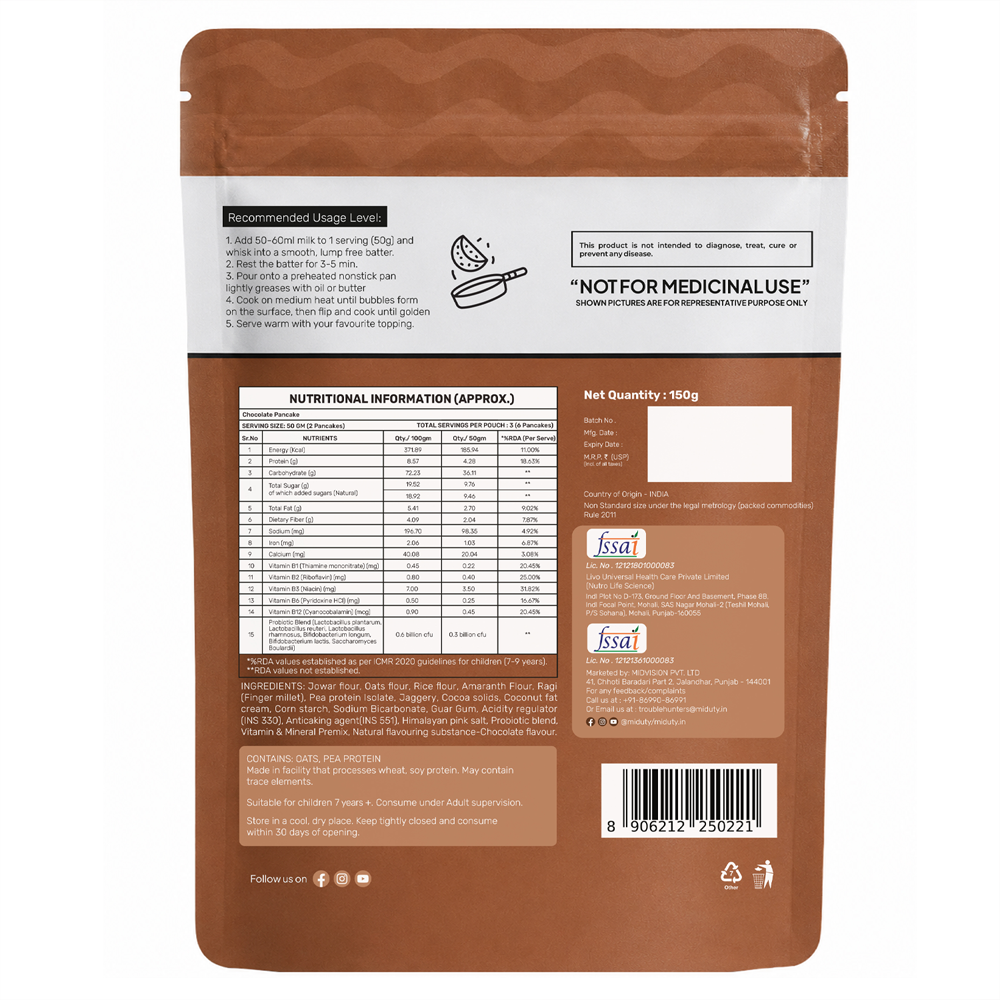 Miduty Kids Chocolate Pancake Mix