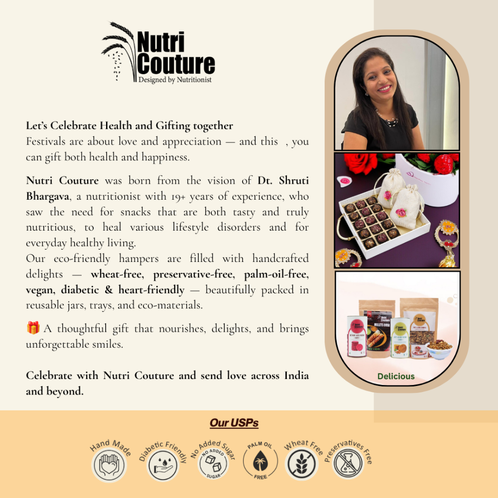 Nutri Couture Rakhi Hamper Box Besan Laddu Box - NCD#1.1