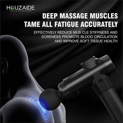 Houzaide Deep Tissue Percussion Massage Gun for Muscle Therapy, 99 Speeds, Includes 4 Massage Heads