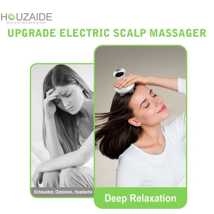 HOUZAIDE Electric Head Massager Vibration Machine for Hair Growth, Hair Fall Control, Face Cleaning