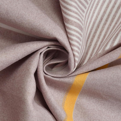 Morado Premium Glace Cotton Elastic Fitted Double Bedsheet with 2 Pillow Covers (72x78x8 Inches)- Brown Traingle