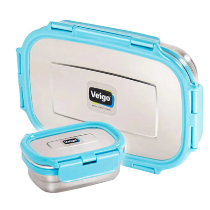Veigo Jumbo Stainless Steel Lunch Box Set with Insulated Pouch