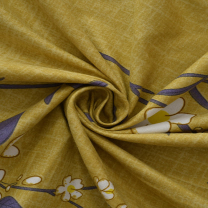 Morado Elastic Fitted Double Bedsheet with Pillow Covers- Gold Floral