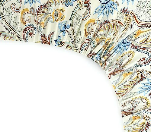 Premium Glace Cotton Elastic Fitted Double Bedsheet with 2 Pillow Covers (72x78x8 Inches)- RajasthaniPrint