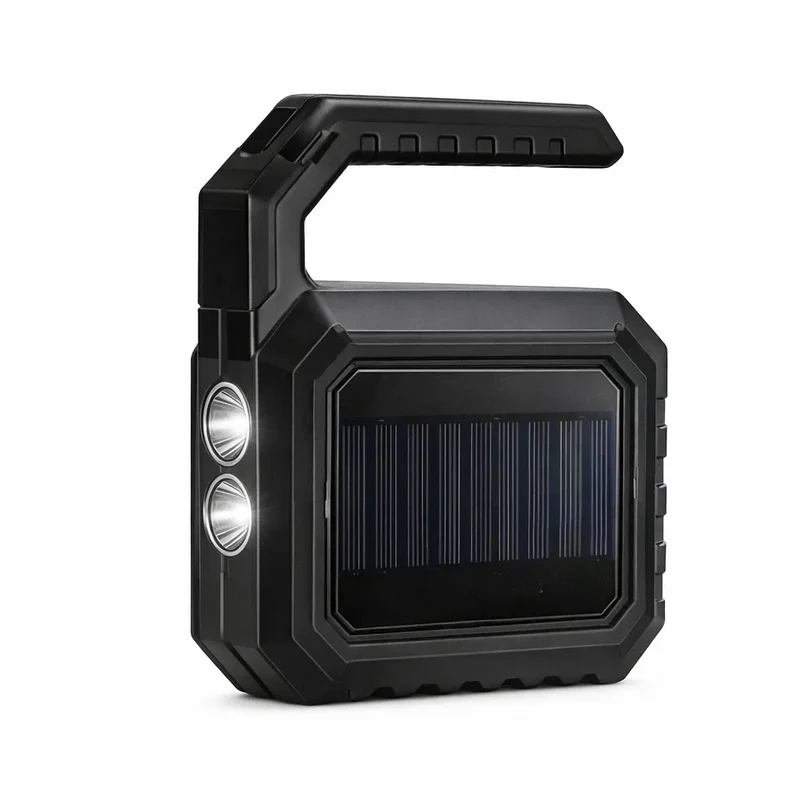 LA' FORTE FLIXX Solar Rechargeable Emergency Light with Mobile Charging Power Bank | USB-C Fast Charging | Multi-Mode White/Red/Blue Warning Light | IP65 Water Resistant Portable Backup Lamp
