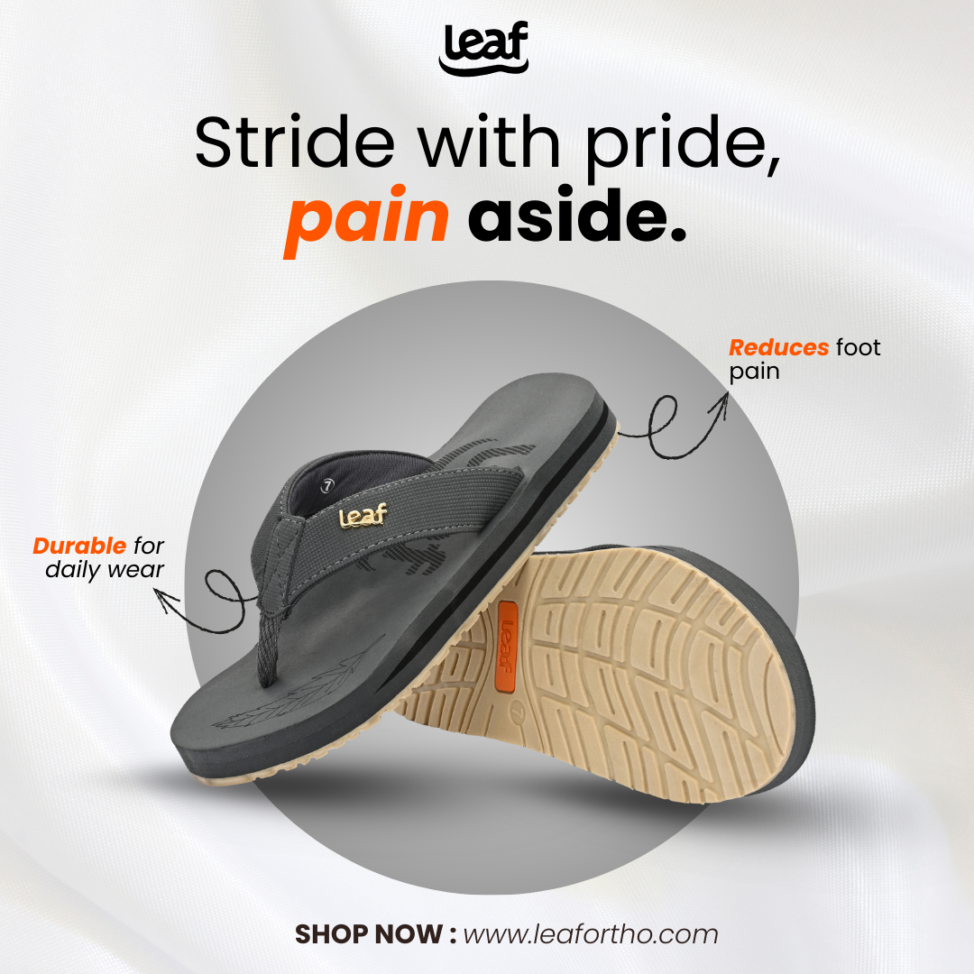 Leaf Ortho FlatFeet and Knee pain relief Slippers - Unisex