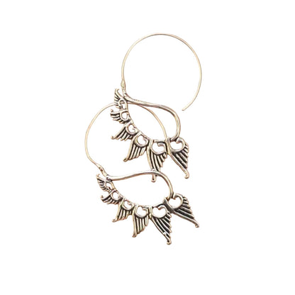 ONEarth Swan - Silver Plated Brass Metal Earrings