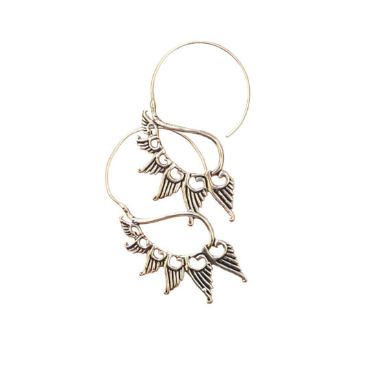 ONEarth Swan - Silver Plated Brass Metal Earrings