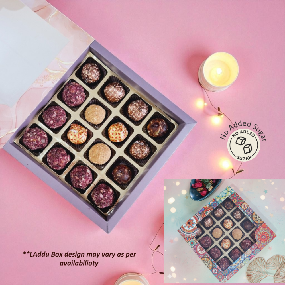 Nutri Couture Rakhi Hamper Box Green/ Pink Square Box - NCD#2
